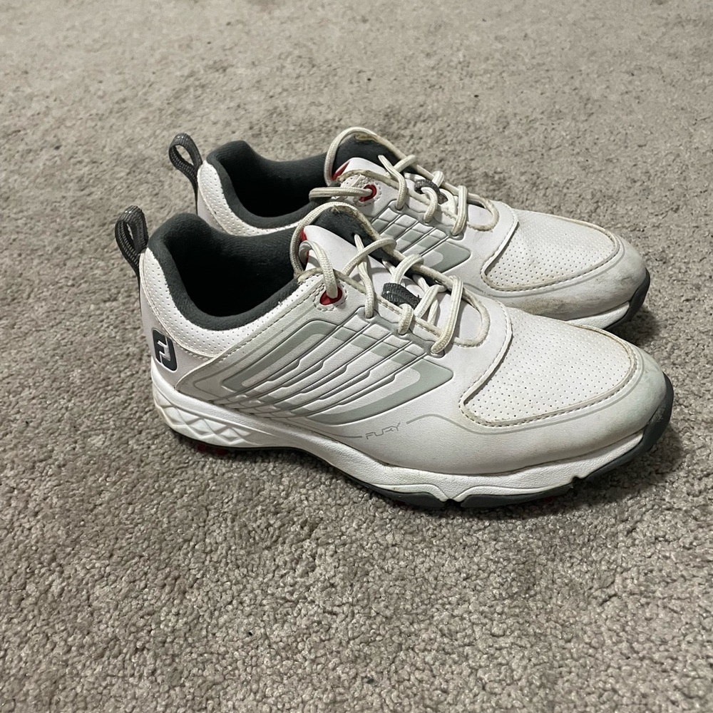 FootJoy White and Red Golf Shoes for Comfort and Stability